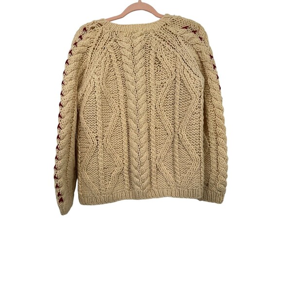 Vintage 1960s made in Italy Robinson's  California Wool Sweater Cardigan Flowers - Picture 4 of 12